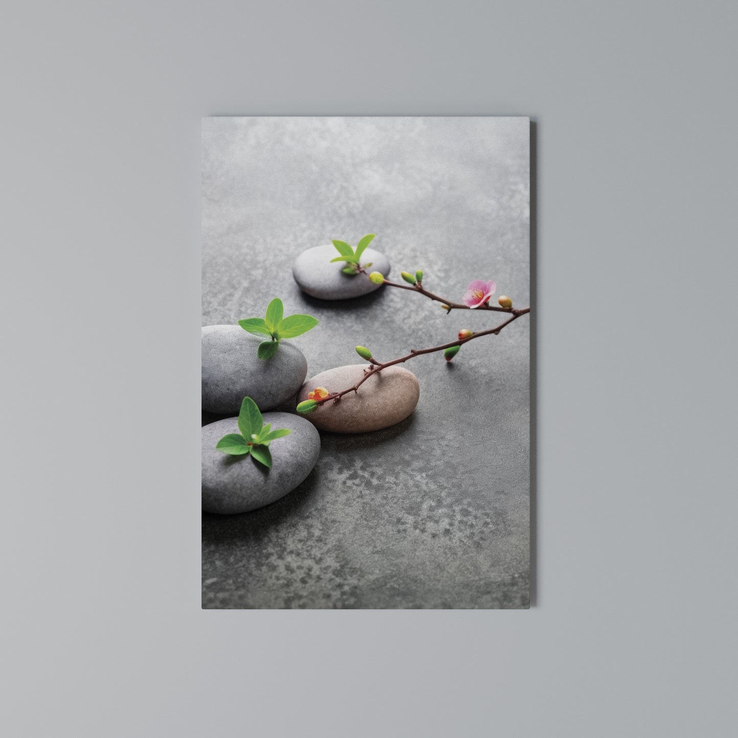 STONES AND BLOSSOMS Stampa su Tela Verticale