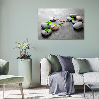 STONES AND BLOSSOMS Stampa su tela orizzontale