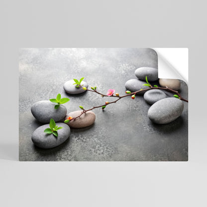 PIETRE E FIORI Poster orizzontale staccabile e attaccabile