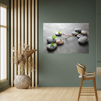 PIETRE E FIORI Poster orizzontale staccabile e attaccabile
