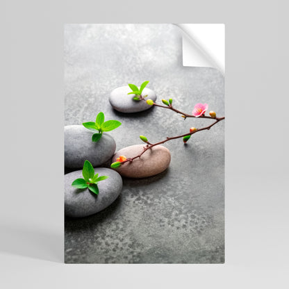 PIETRE E FIORI Poster verticale staccabile e attaccabile