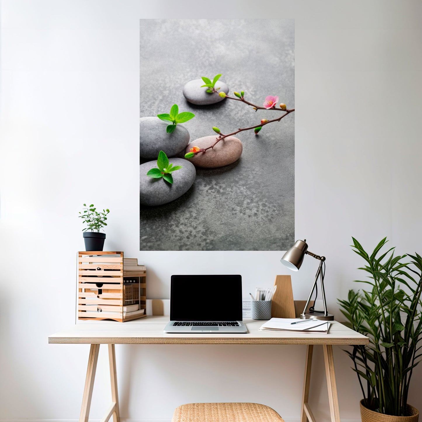 PIETRE E FIORI Poster verticale staccabile e attaccabile