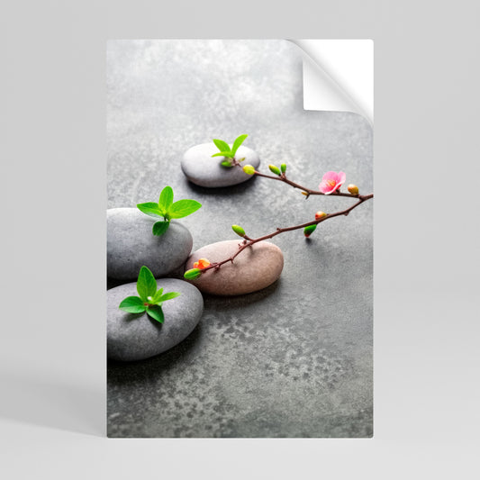 PIETRE E FIORI Poster verticale staccabile e attaccabile