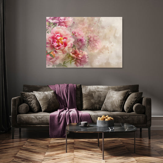 PEONY WHISPER Stampa su tela orizzontale