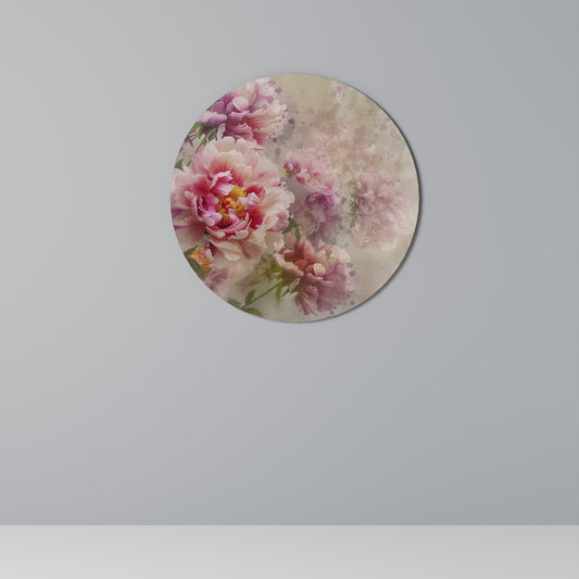 PEONY WHISPER Round Wall Art