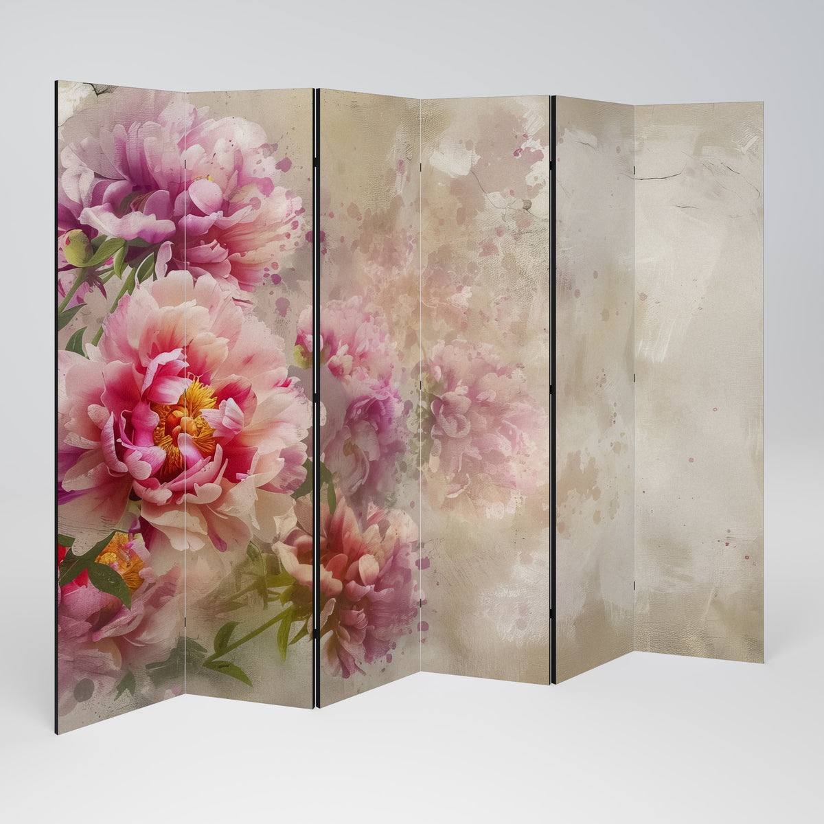 PEONY WHISPER Decorative 6-Panel Room Divider