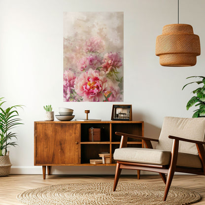 PEONY WHISPER Poster verticale staccabile e attaccabile
