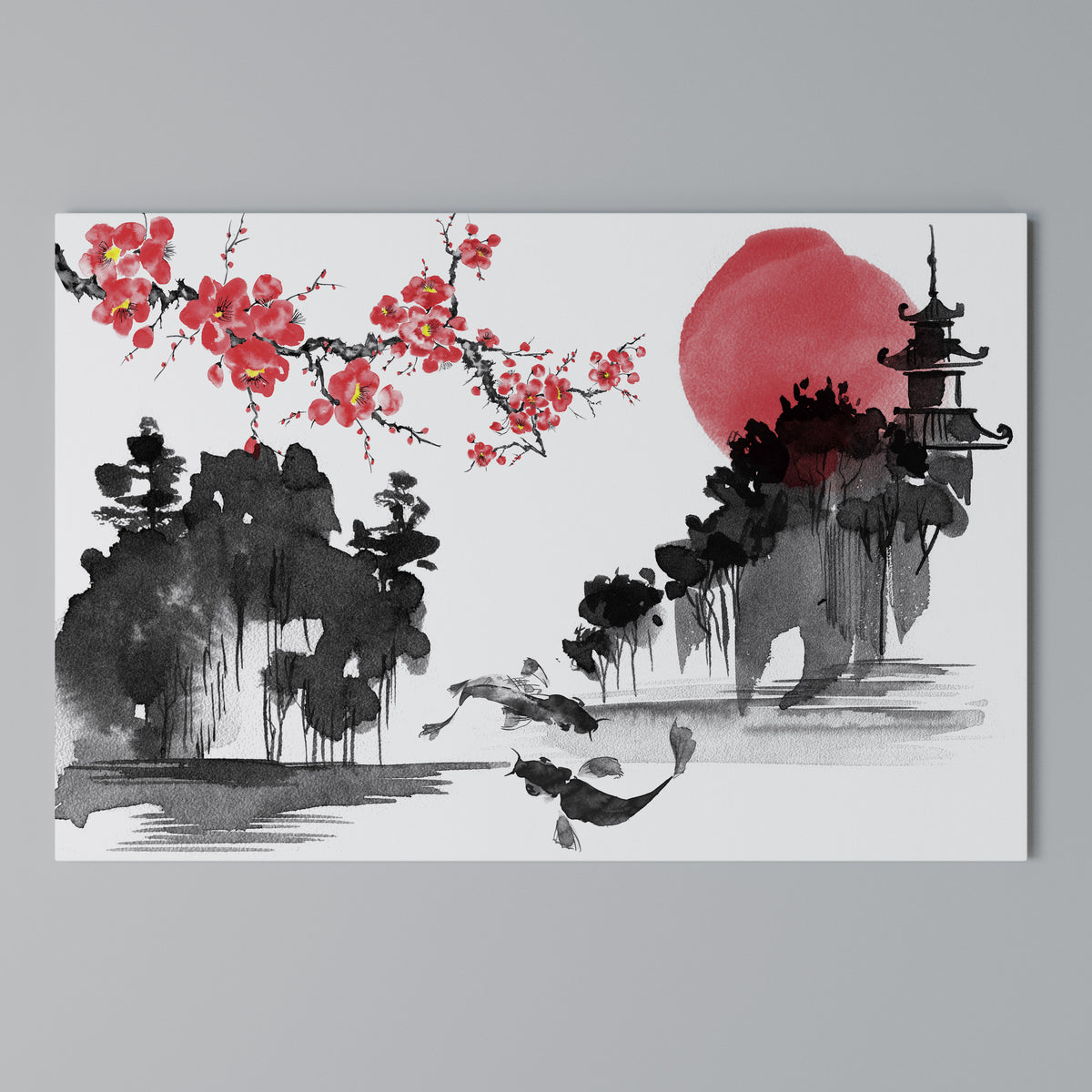 CHERRY SHADOWS Stampa su tela orizzontale