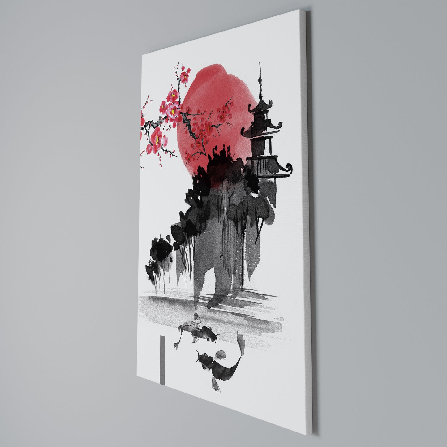 CHERRY SHADOWS Vertical Canvas Print