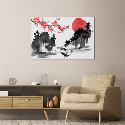 CHERRY SHADOWS Stampa su tela orizzontale