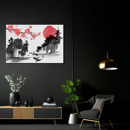 CHERRY SHADOWS Stampa su tela orizzontale