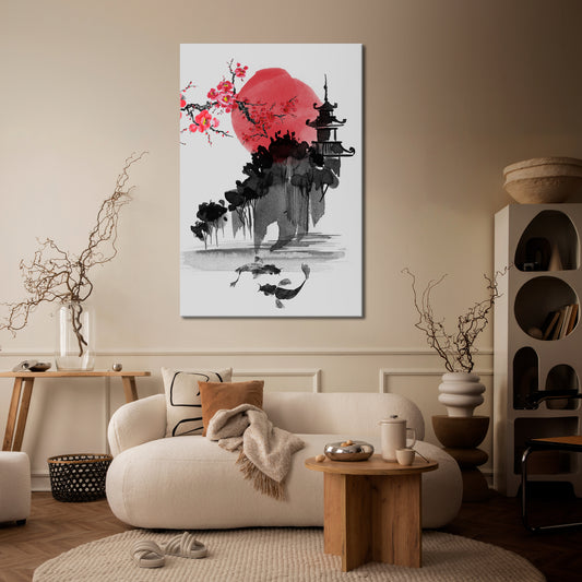 CHERRY SHADOWS Vertical Canvas Print