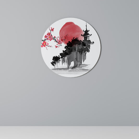 CHERRY SHADOWS Round Wall Art