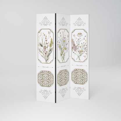 ELEGANTE ARAZZO BOTANICO Divisorio decorativo per ambienti a 3 pannelli