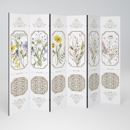 ELEGANTE ARAZZO BOTANICO Divisorio decorativo per ambienti a 6 pannelli