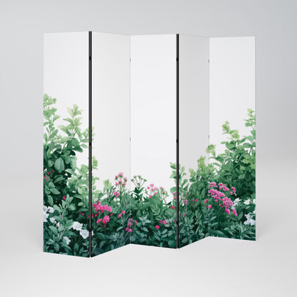 FLORAL SERENITY BARRIER Divisorio decorativo per ambienti a 5 pannelli