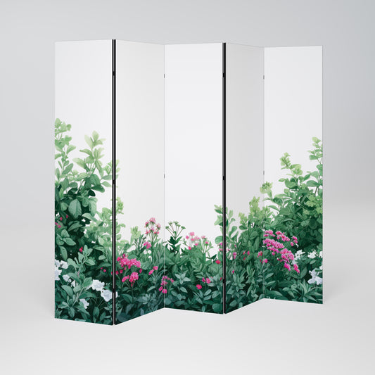 FLORAL SERENITY BARRIER Divisorio decorativo per ambienti a 5 pannelli