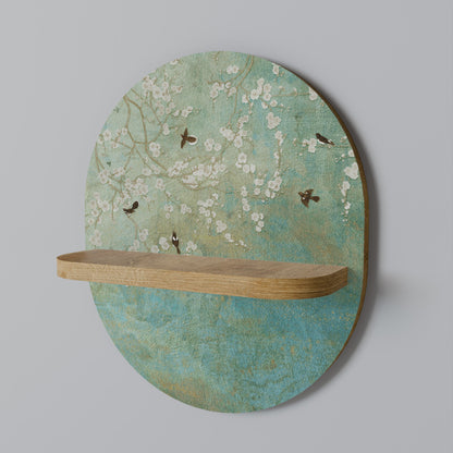 Mensola ovale BLOOMING CHARM in effetto rovere