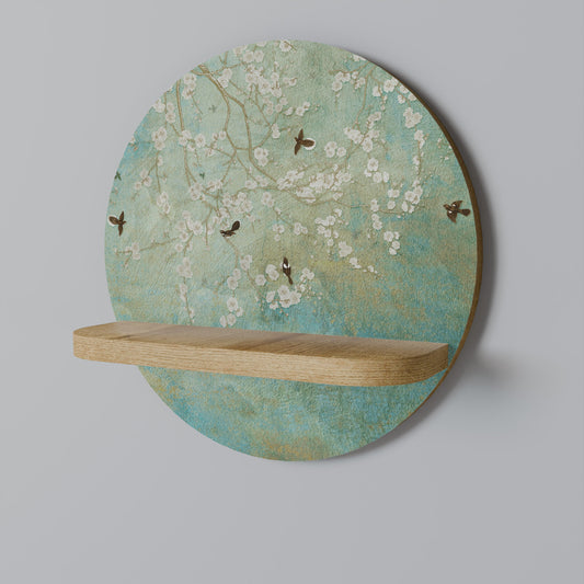 Mensola rotonda BLOOMING CHARM in effetto rovere