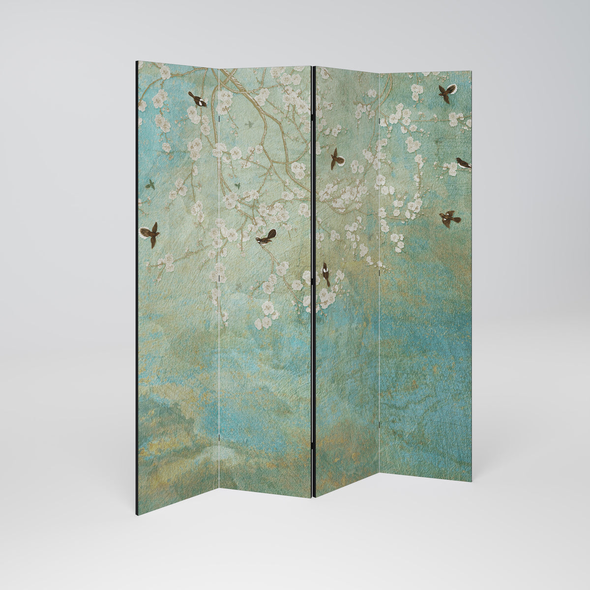 BLOOMING CHARM Decorative 4-Panel Room Divider