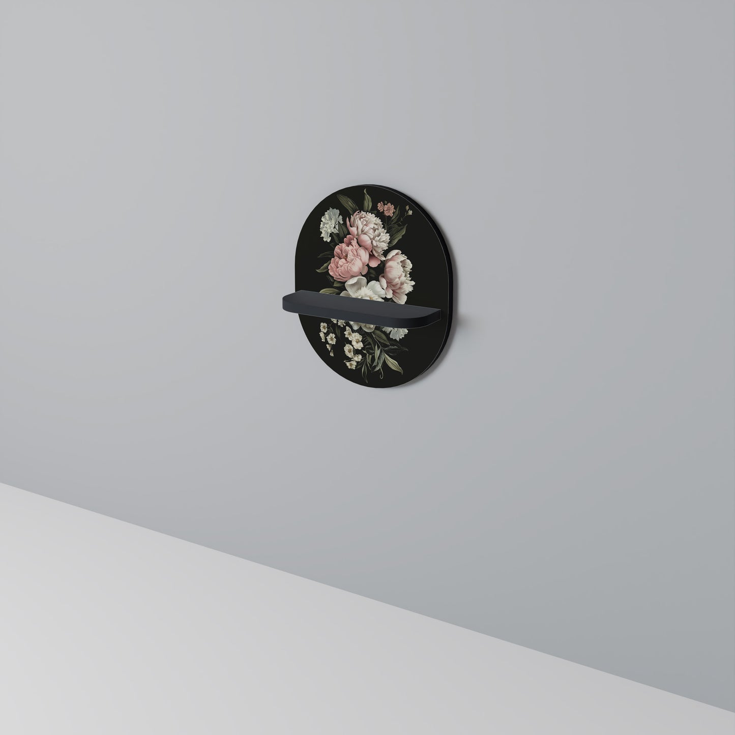 Mensola ovale LUSH ELEGANCE con finitura nera