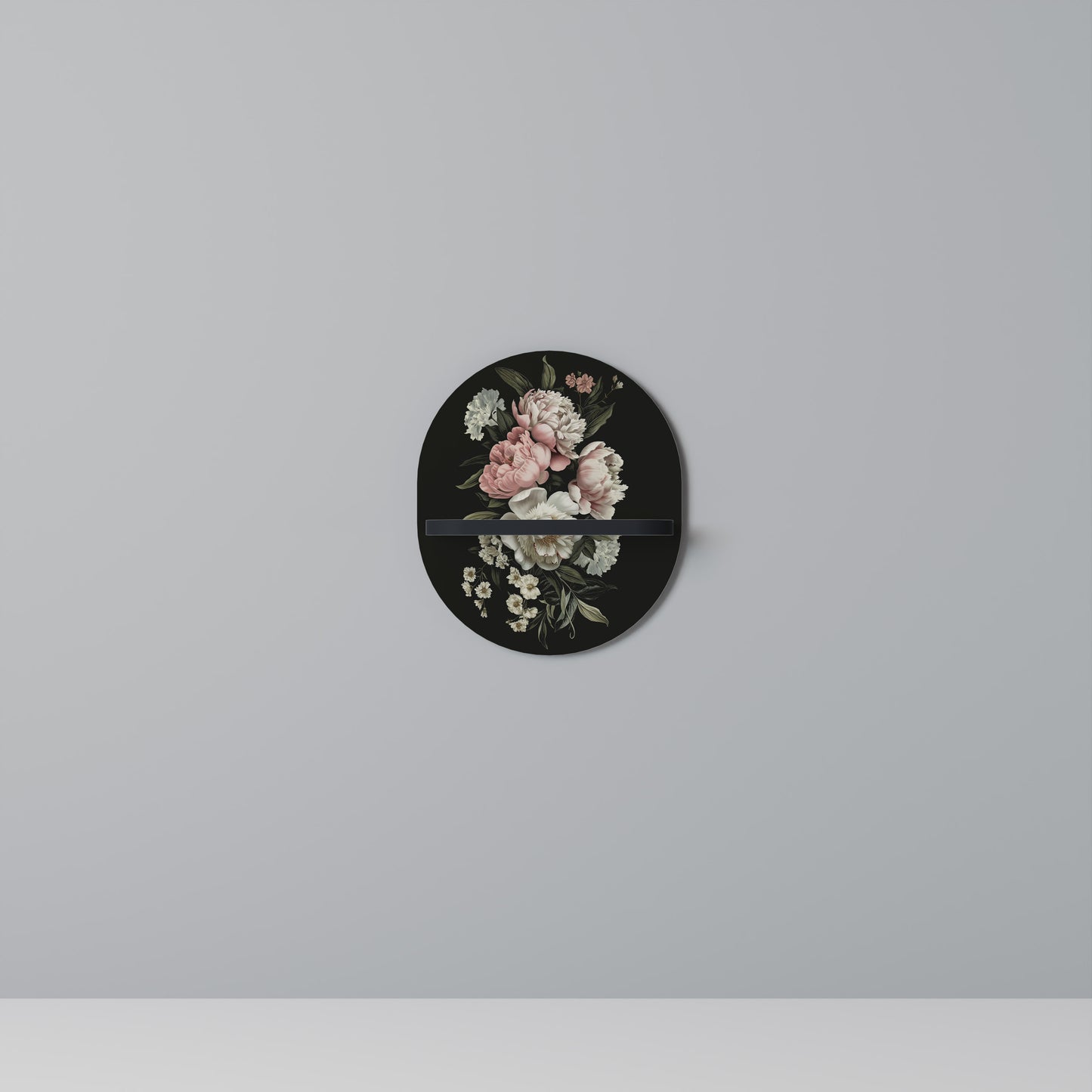 Mensola ovale LUSH ELEGANCE con finitura nera