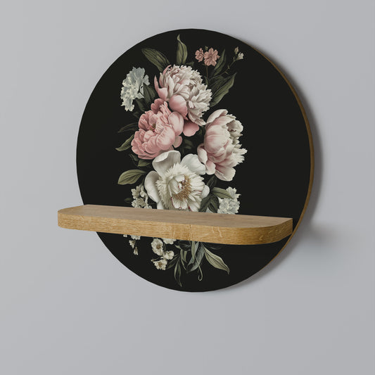 LUSH ELEGANCE Mensola rotonda per opere d'arte effetto rovere