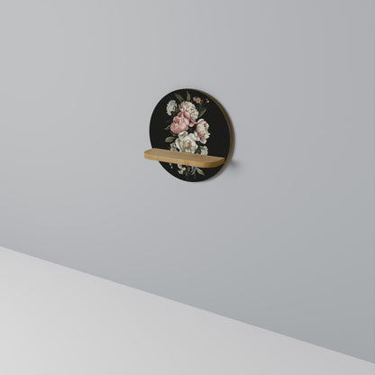 LUSH ELEGANCE Round Art Shelf In Oak Effect