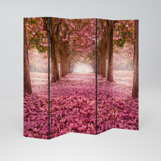 BLOSSOMING PATHWAYS Divisorio decorativo per ambienti a 5 pannelli