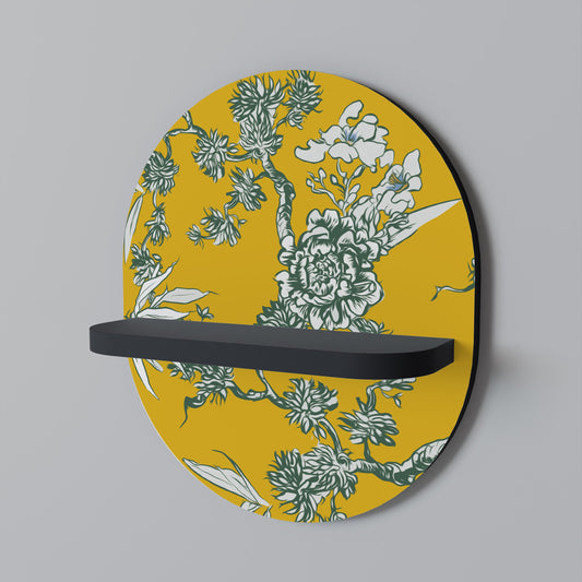 Mensola ovale YELLOW CHINOISERIE in finitura nera