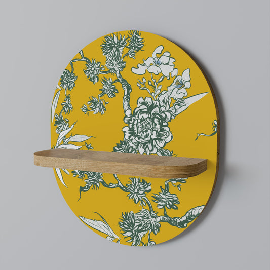 Mensola ovale YELLOW CHINOISERIE in effetto rovere