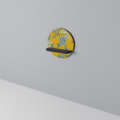 Mensola rotonda YELLOW CHINOISERIE in finitura nera