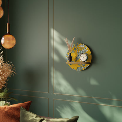 Mensola rotonda YELLOW CHINOISERIE in effetto rovere