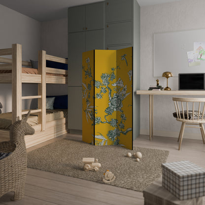 Divisorio decorativo per ambienti a 3 pannelli YELLOW CHINOISERIE