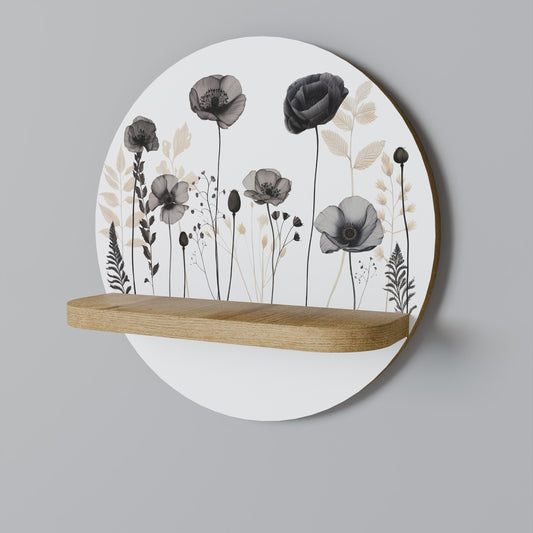 POPPY ALLURE Mensola rotonda per opere d'arte in effetto rovere