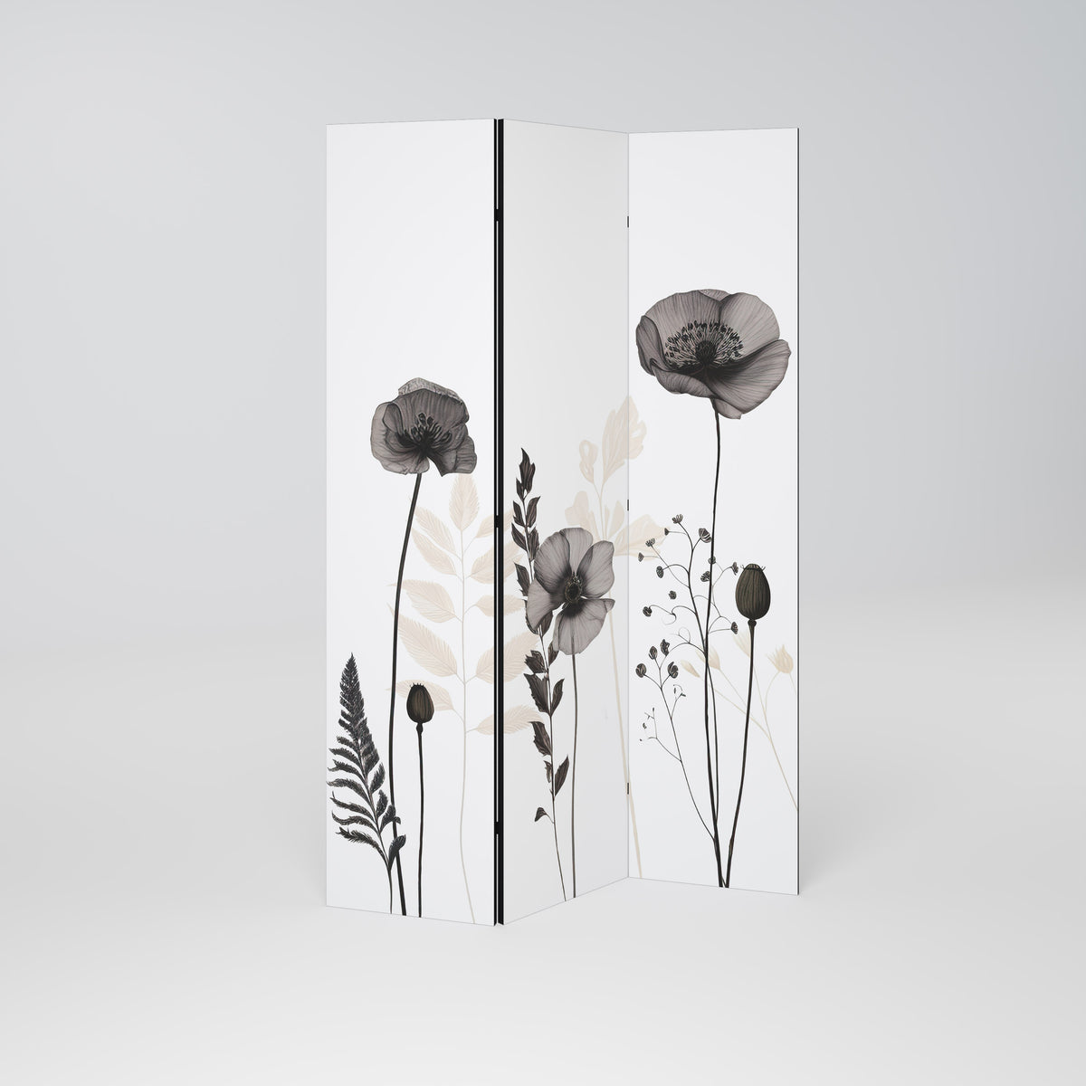 POPPY ALLURE Paravento Decorativo a 3 Pannelli