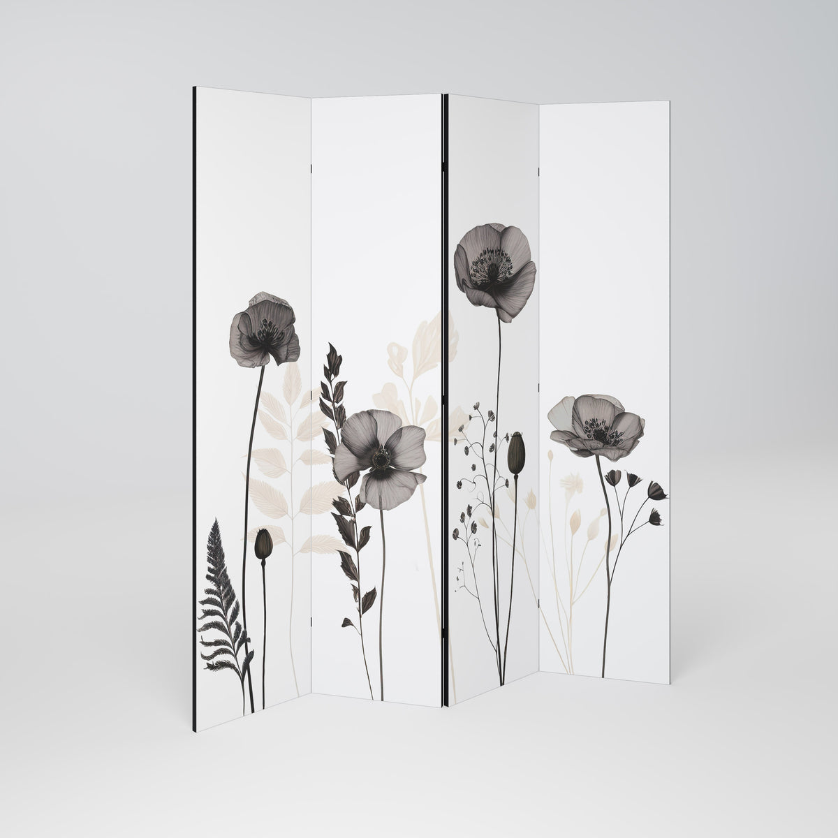 POPPY ALLURE Decorative 4-Panel Room Divider