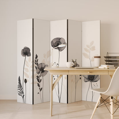 Divisorio decorativo per ambienti a 5 pannelli POPPY ALLURE