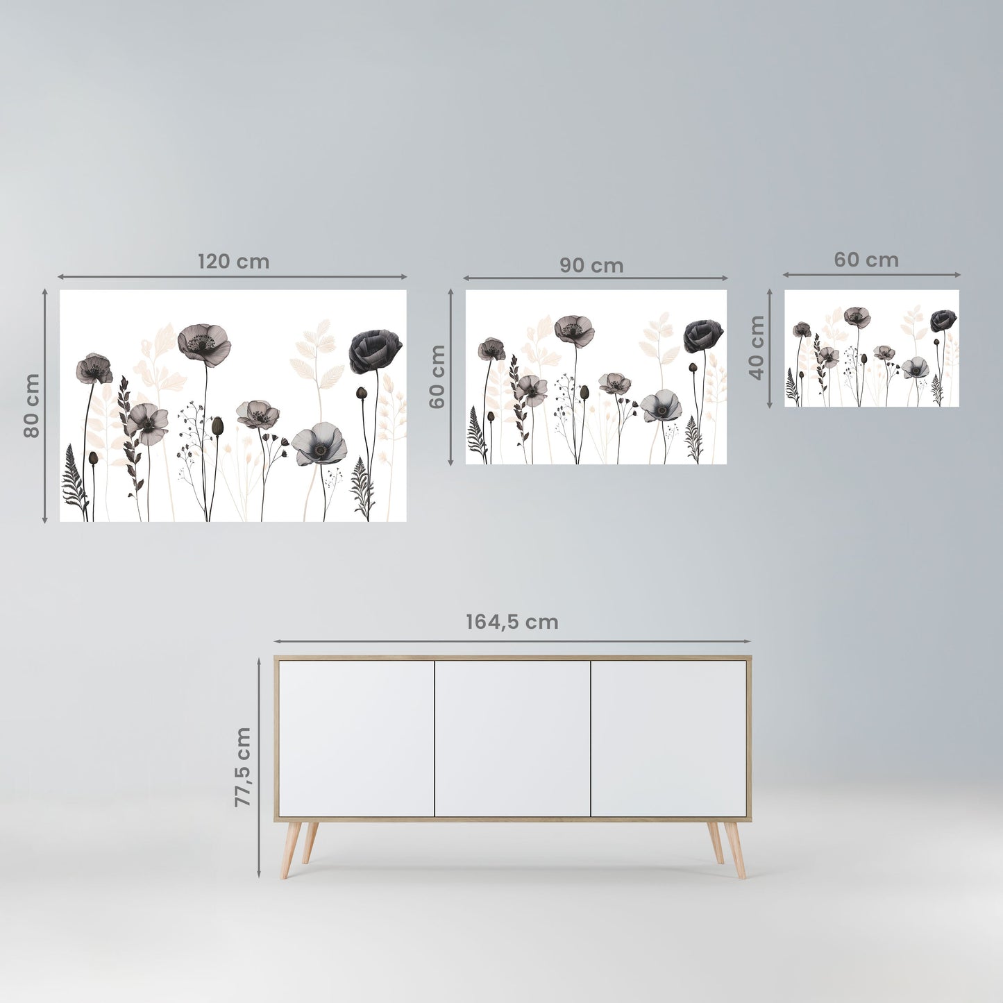 Poster orizzontale staccabile e attaccabile POPPY ALLURE