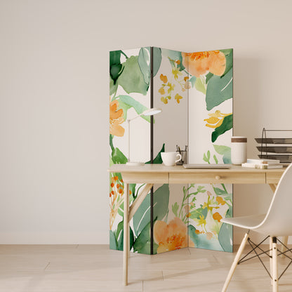 FLORAL SERENITY SPLIT Divisorio decorativo per ambienti a 3 pannelli