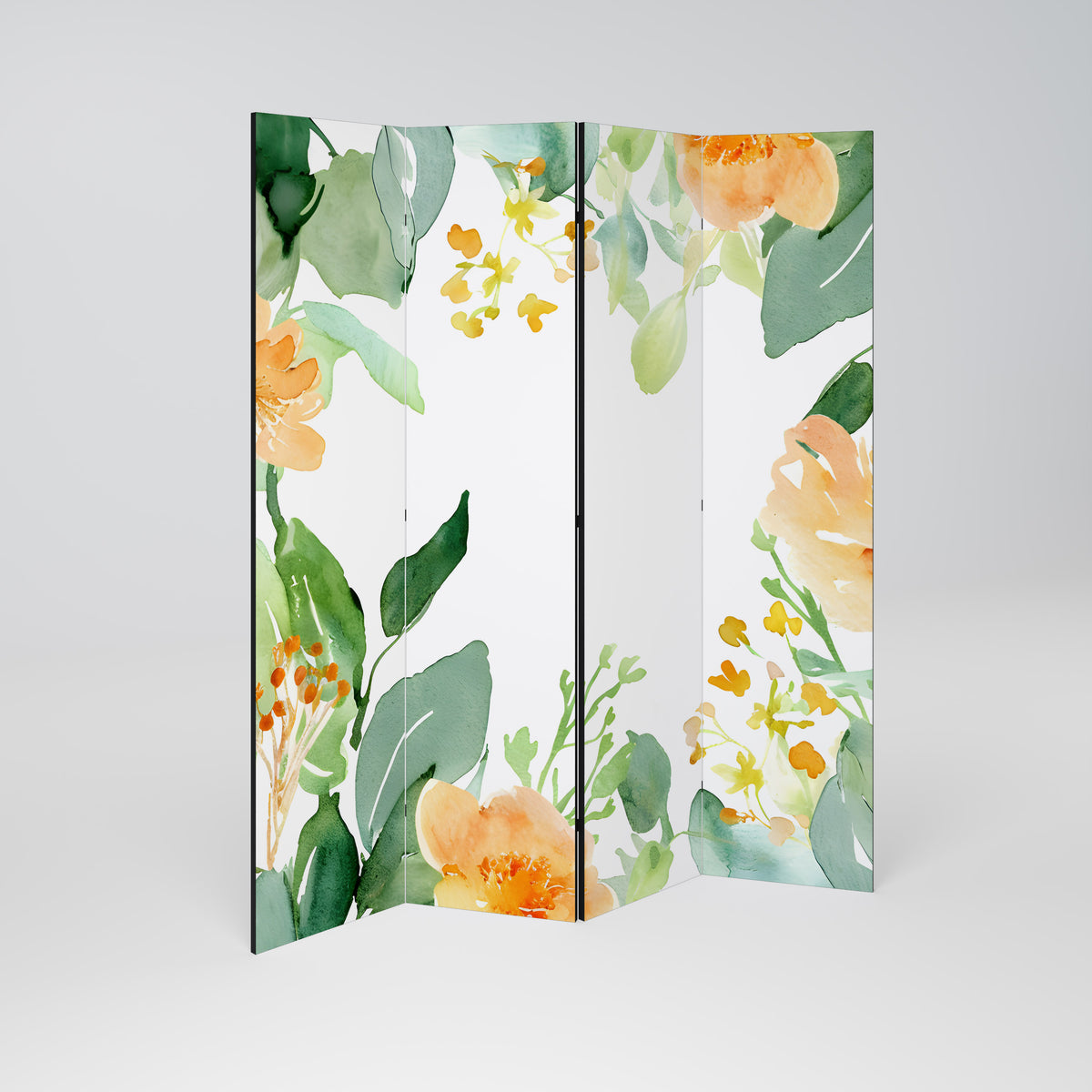 FLORAL SERENITY SPLIT Decorative 4-Panel Room Divider