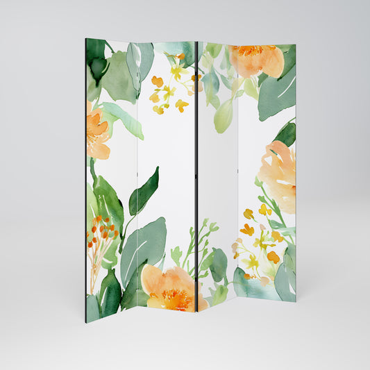 FLORAL SERENITY SPLIT Divisorio decorativo per ambienti a 4 pannelli