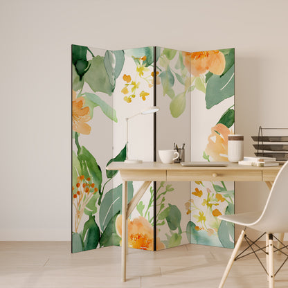 FLORAL SERENITY SPLIT Divisorio decorativo per ambienti a 4 pannelli