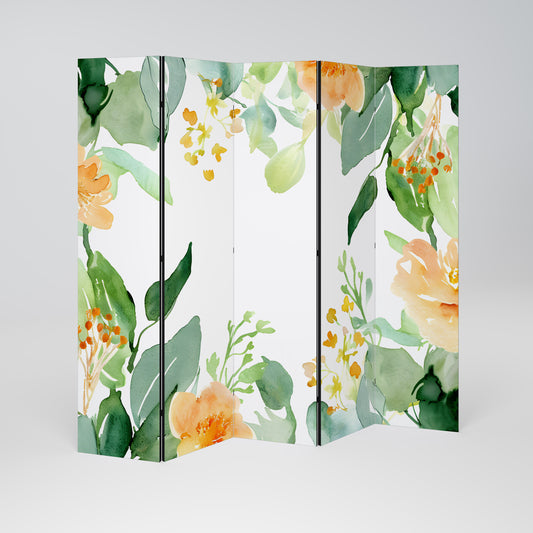 Divisorio decorativo per ambienti a 5 pannelli FLORAL SERENITY SPLIT