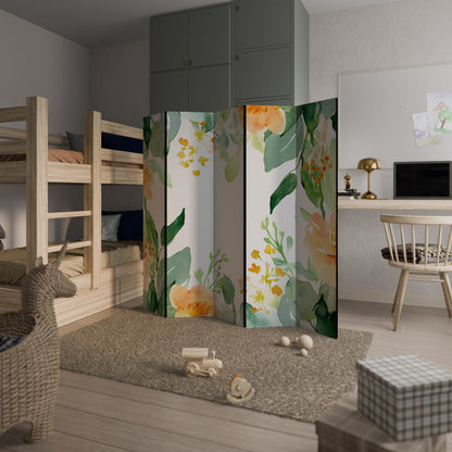 Divisorio decorativo per ambienti a 5 pannelli FLORAL SERENITY SPLIT