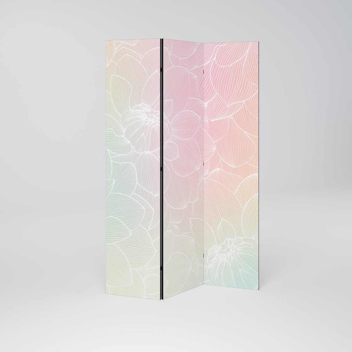 ELEGANT FLORAL FUSION Decorative 3-Panel Room Divider