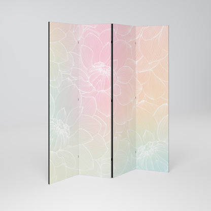 ELEGANTE FUSIONE FLOREALE Divisorio decorativo a 4 pannelli