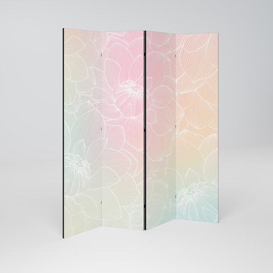 ELEGANTE FUSIONE FLOREALE Divisorio decorativo a 4 pannelli