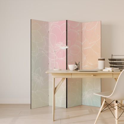 ELEGANTE FUSIONE FLOREALE Divisorio decorativo a 4 pannelli