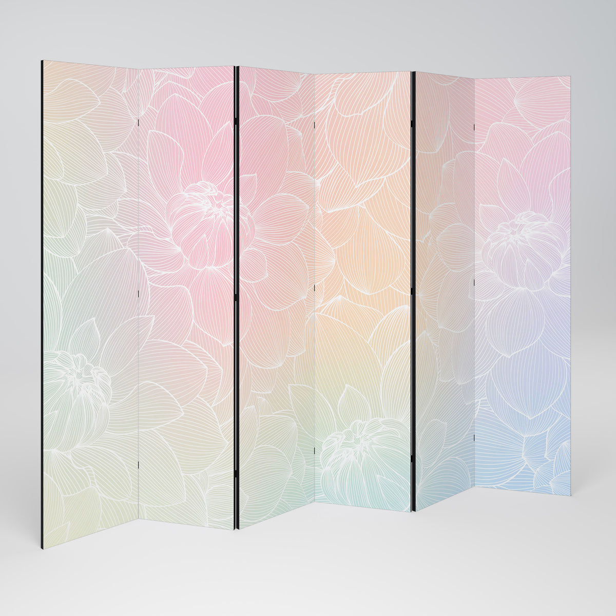 ELEGANT FLORAL FUSION Paravento Decorativo a 6 Pannelli